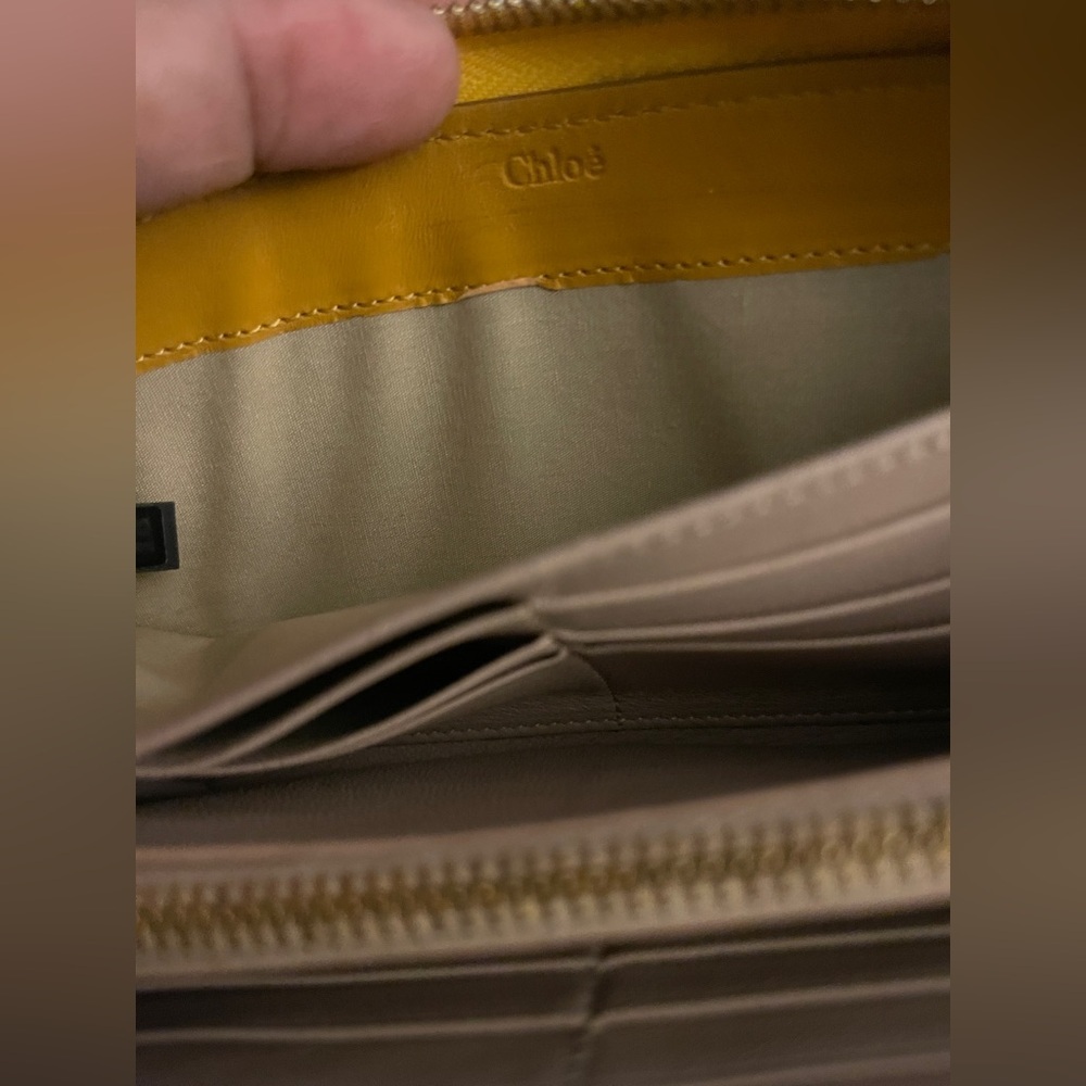 Chloé Mustard Yellow Leather Long Georgia Flap Wallet W/ Gold Hardware W/ COA - Picture 13 of 17
